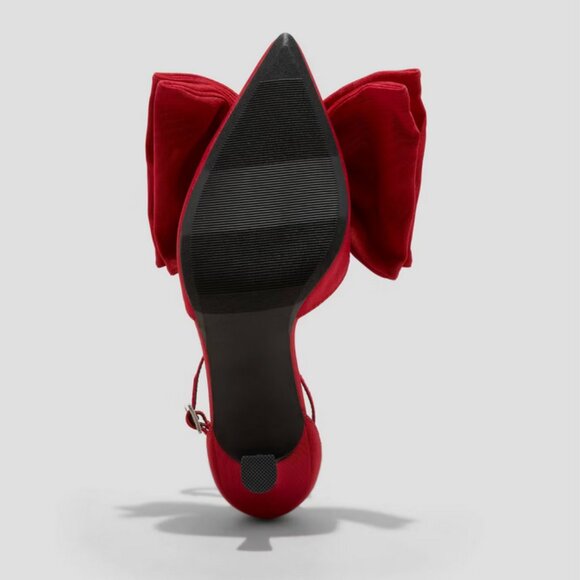 Women's Grace Bow Heels with Memory Foam Insole - A New Day Red 6.5 - Picture 3 of 9